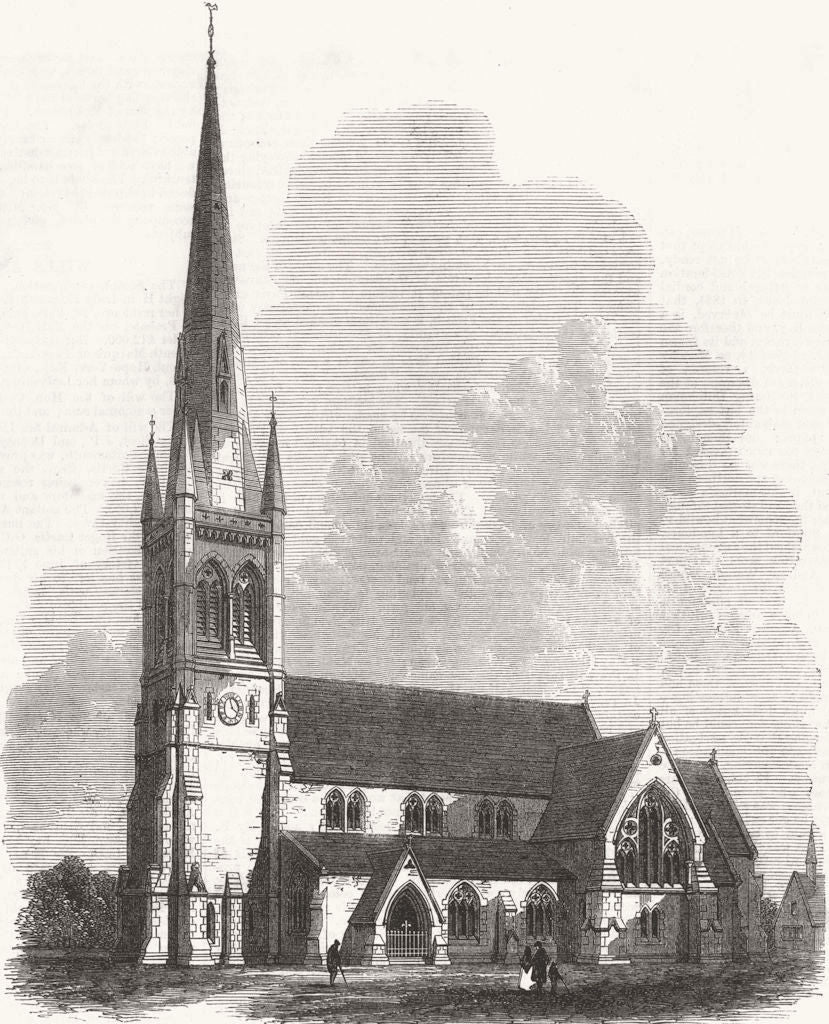 SHEFFIELD. All Saints' church. Yorkshire 1869 old antique print picture